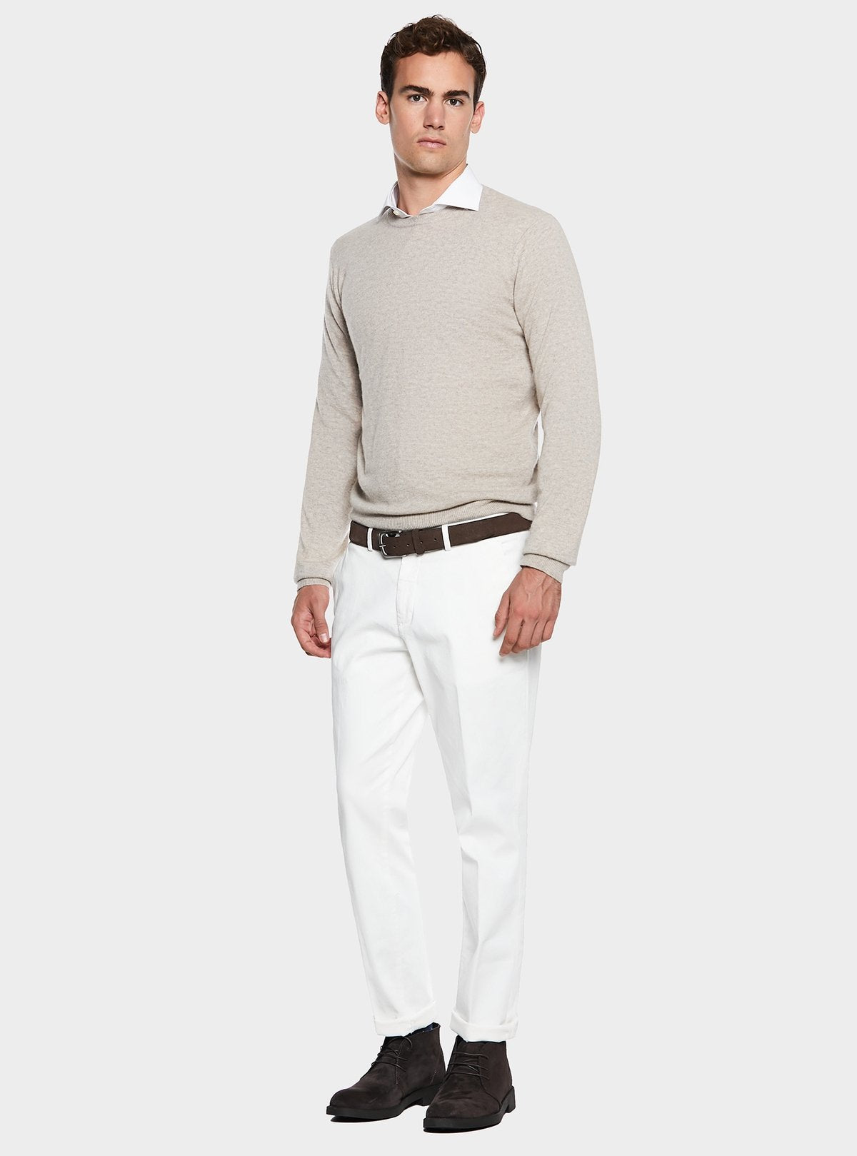 Maglia girocollo in puro cachemire